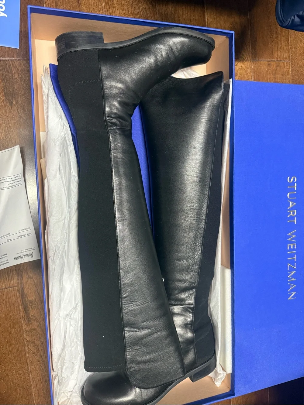NEW Stuart Weitzman Black Over-the-Knee Stretch Leather Boots